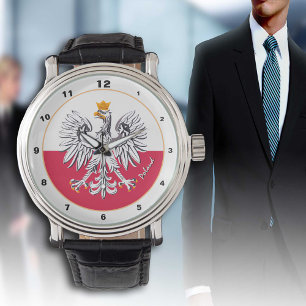 Elégante montre Pologne, Drapeau polonais, Mode Ai
