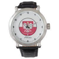 Elégante montre Pologne & drapeau polonais / Varso