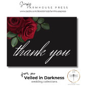 Elegante Moody Bloed Rode Rozen Bloemen Huwelijk Bedankkaart