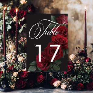 Elegante Moody Bloed Rode Rozen Bloemen Kaart