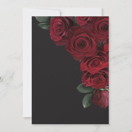 Elegante Moody Bloed Rozen Bloemen Paren Douche Kaart (Achterkant)