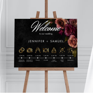 Elegante Moody Gedempte Roest Bruinrode Volgorde v Poster
