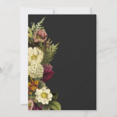 Elegante Moody Jewel Bloemen Huwelijk Kaart (Achterkant)