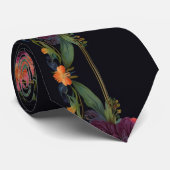 Elegante moody peachy roze boho bloemen stropdas (Opgerold)