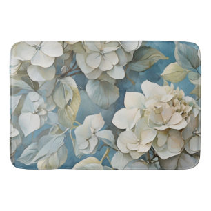 Elegante moody stoffige blauw waterverf bloemen badmat