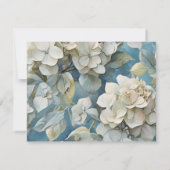 Elegante moody stoffige blauw waterverf bloemen bedankkaart (Achterkant)