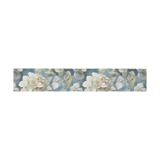Elegante moody stoffige blauw waterverf bloemen uitnodigingen wikkel (Vlak)