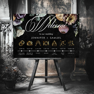 Elegante Moody Twilight gedempte bloemen orde even Poster