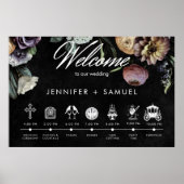 Elegante Moody Twilight gedempte bloemen orde even Poster (Voorkant)