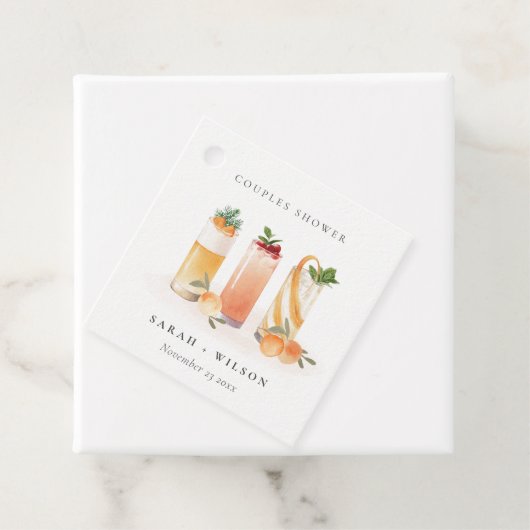 Elegante Mooie Fruitcocktail Sinaasappels Koppel B Bedankjes Labels (In situ)