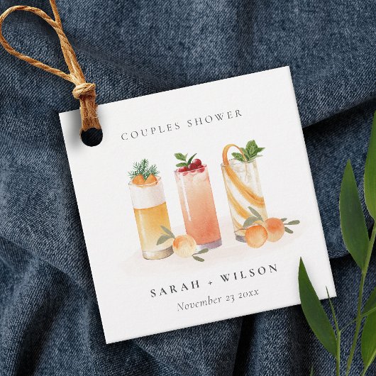 Elegante Mooie Fruitcocktail Sinaasappels Koppel B Bedankjes Labels