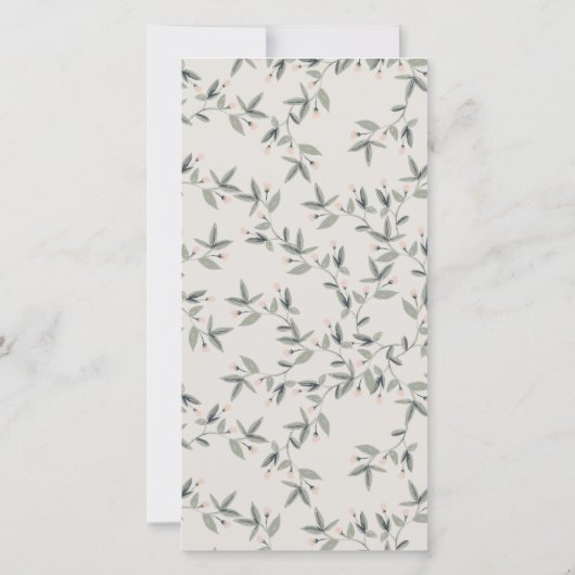 Elegante Mooie Hert Bloemige Top Trouw Uitnodiging (Achterkant)