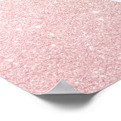 Elegante mooie kip roze gouden glitters bruid stam poster (Hoek)