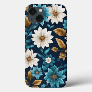 Elegante & mooie lente bloemenpatroon kunst iPhone 13 hoesje