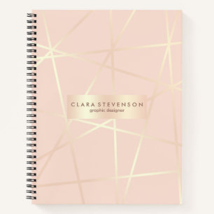 Elegante mooie nam goud toe & bloost roze notitieboek