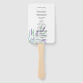 Elegante mooie Paarse Boho Waterverf Handwaaier (Achterkant)