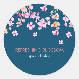 Elegante mooie roze bloesem ronde sticker