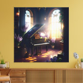 Elegante Mooie Splendor Piano Kamer 3 Canvas Afdruk (Insitu (Woonkamer))
