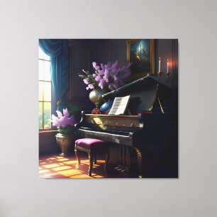 Elegante Mooie Splendor Piano Kamer 6 Canvas Afdruk