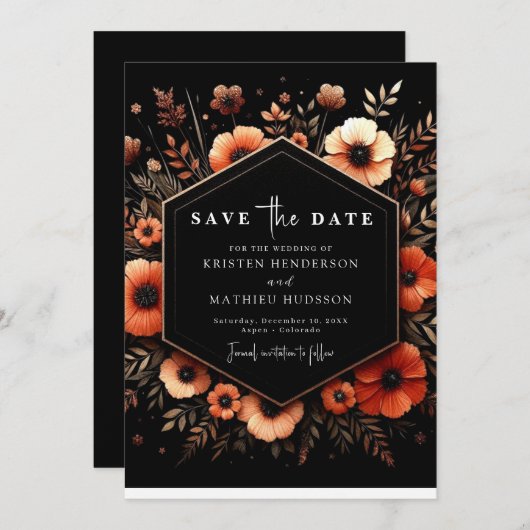 Elegante mooie Terracotta bruiloft Save The Date (Voorkant / Achterkant)