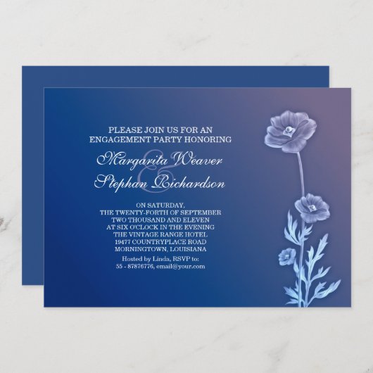 Elegante mooie verlovingsfeest uitnodigingen (Voorkant / Achterkant)