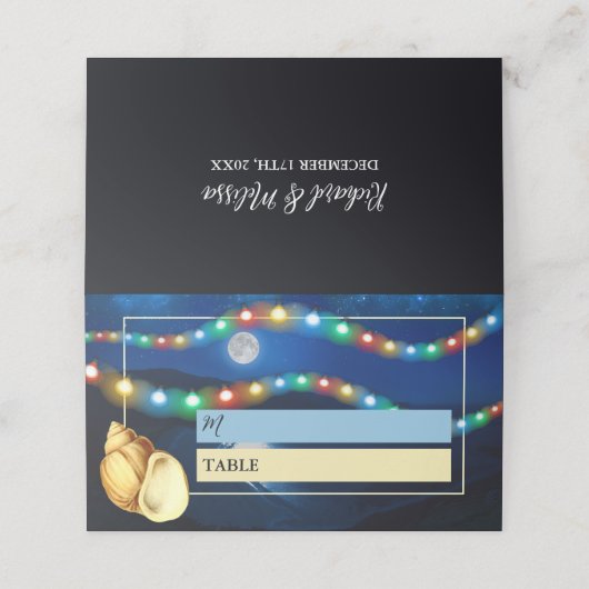 Elegante Moonlit Beach bruiloft (Buitenkant ongevouwen)