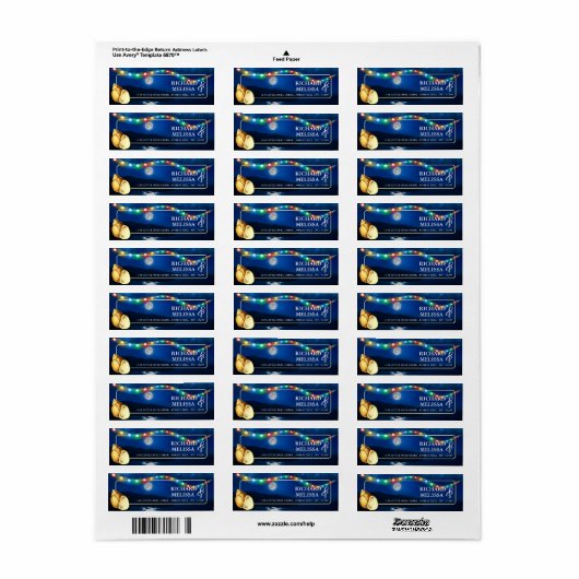 Elegante Moonlit Beach bruiloft Etiket (Full Sheet)