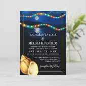 Elegante Moonlit Beach bruiloft Kaart (Staand voorkant)