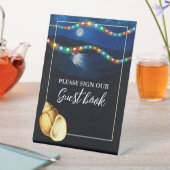 Elegante Moonlit Beach bruiloft Reclamebord Met Voetstuk (Insitu)