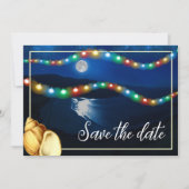 Elegante Moonlit Beach bruiloft Save The Date (Voorkant)