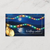 Elegante Moonlit Strand Bruiloft Website Informatiekaartje (Voorkant)