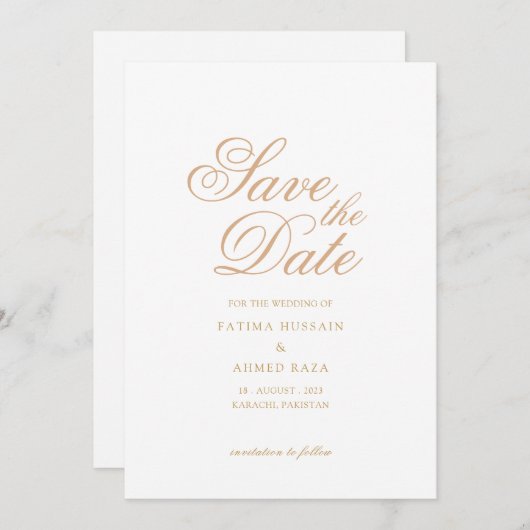 Elegante moslim save the date-aankondigingskaart save the date (Voorkant / Achterkant)