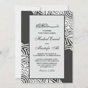Elegante moslim trouwuitnodiging kaart