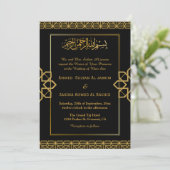 Elegante moslim walima Trouwen Nikah met QR-code Kaart (Staand voorkant)