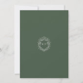 Elegante Moss Green Crest Monogram bruiloft Kaart (Achterkant)