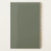 Elegante Moss Green Custom Planner met textuur (Achterkant)