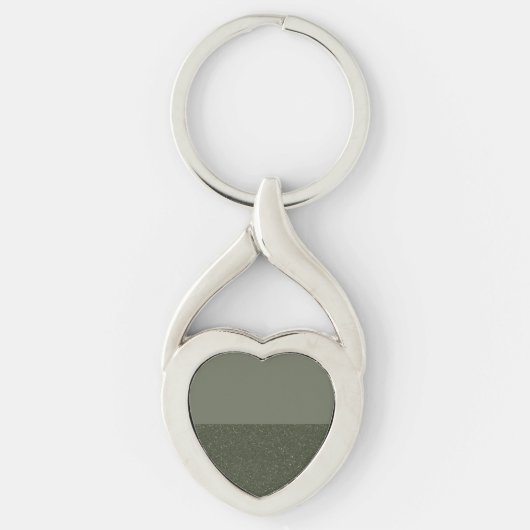 Elegante Moss Green Heart Keychain –  (Voorkant)