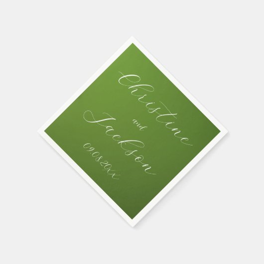 Elegante Moss Groene Bruiloft Servet (Hoek)