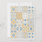 Elegante Mozaïek Tegel Geïllustreerde Huwelijksuit Kaart (Achterkant)