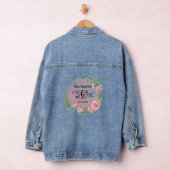 Elegante Mr en Mrs Blush Roze Bloemen Bruiloft Denim Jacket (Hangar)