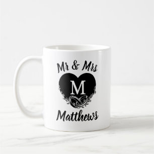 Elegante Mr. Mrs Brief Mijn Hart bruiloft Dank u Koffiemok