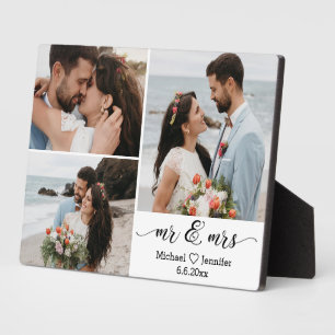Elegante Mr & Mrs Huwelijksfotocollage Jubileum Fotoplaat