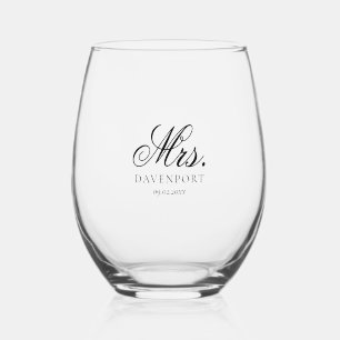 Elegante Mr. & Mrs. huwelijksgeschenk Wijnglas Zonder Voet