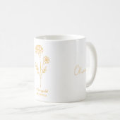 Elégante Mug blanche avec Fleur de Marigold orange (Devant droit)
