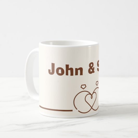 Elégante Mug Café Mariage - Design unique (Devant gauche)