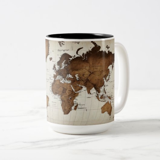 Élégante Mug Carte du Monde (Devant droit)
