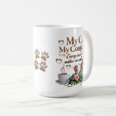 Élégante Mug Confort Chat - 15 oz Cadeau Classique (Devant droit)