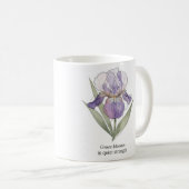 Elégante Mug d'aquarelle Iris Bloom (Devant droit)