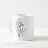 Elégante Mug d'aquarelle Iris Bloom (Devant gauche)