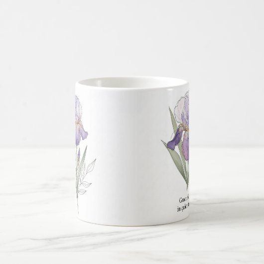 Elégante Mug d'aquarelle Iris Bloom (Centre)